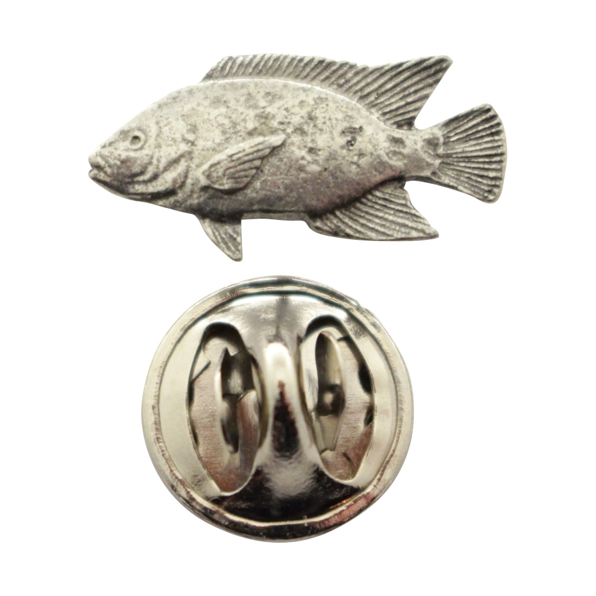 Tilapia Mini Pin ~ Antiqued Pewter ~ Miniature Lapel Pin ~ Sarah's Treats & Treasures